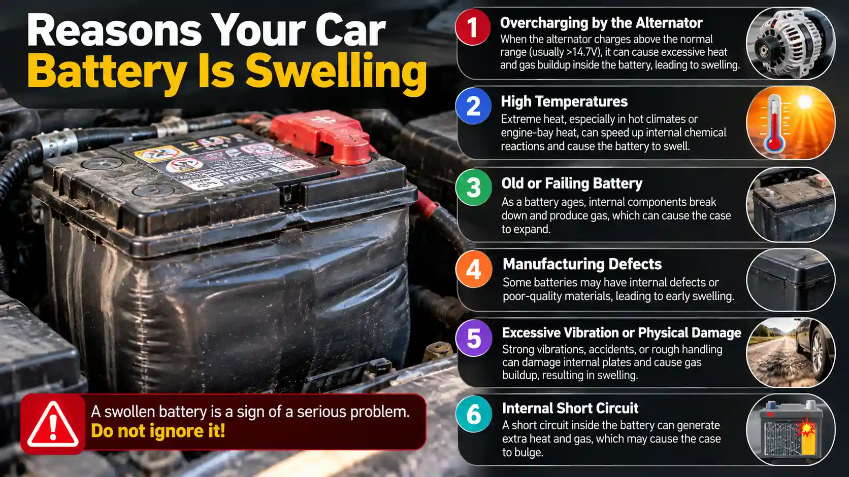 Top 7 Reasons Your Car Battery Is Swelling